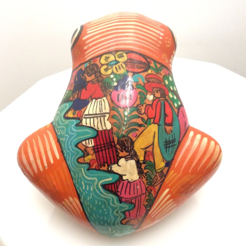 🐸Vintage Talavera clay figural frog🐸